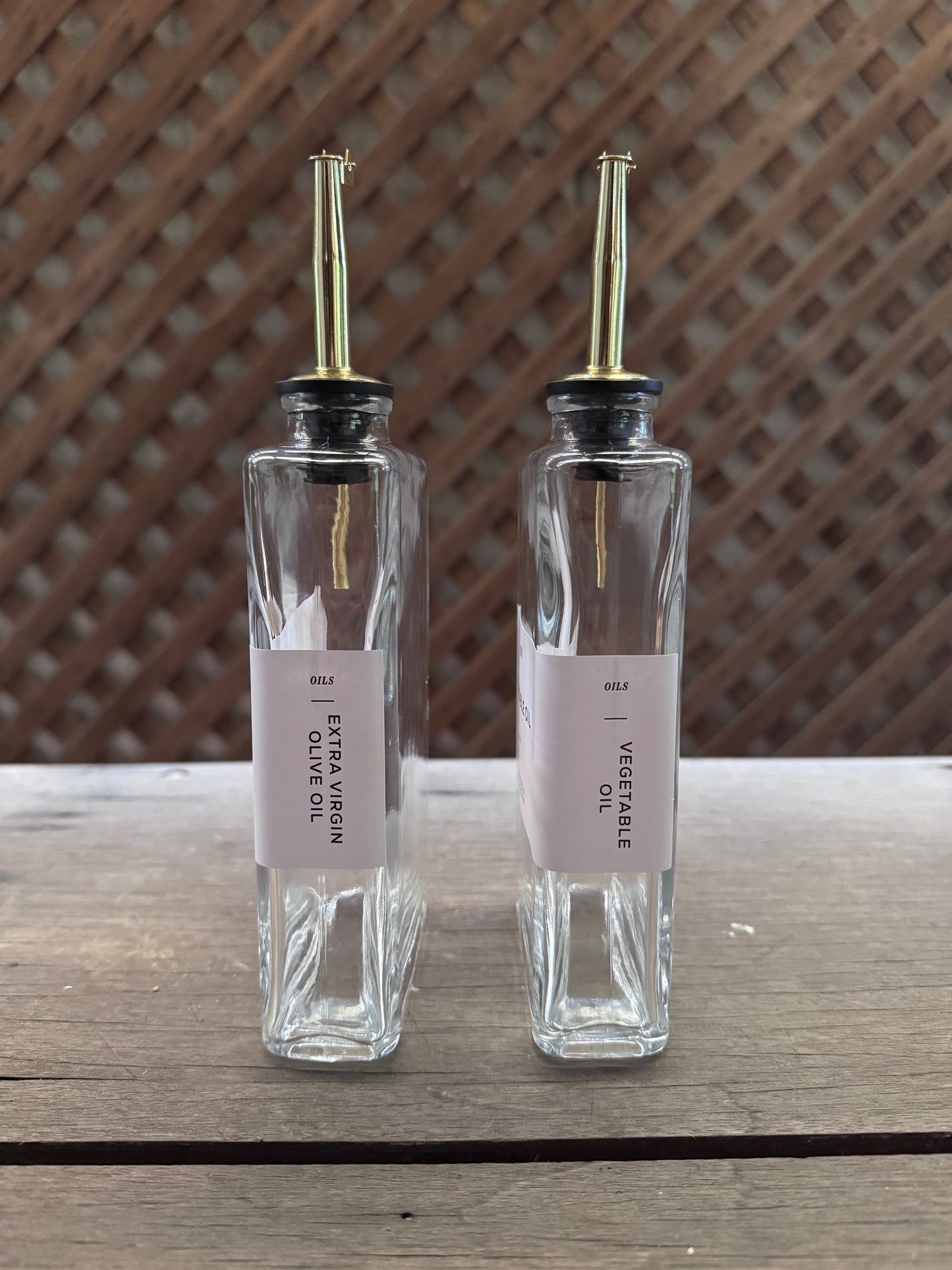 Glass Oil and Vinegar Bottle Set