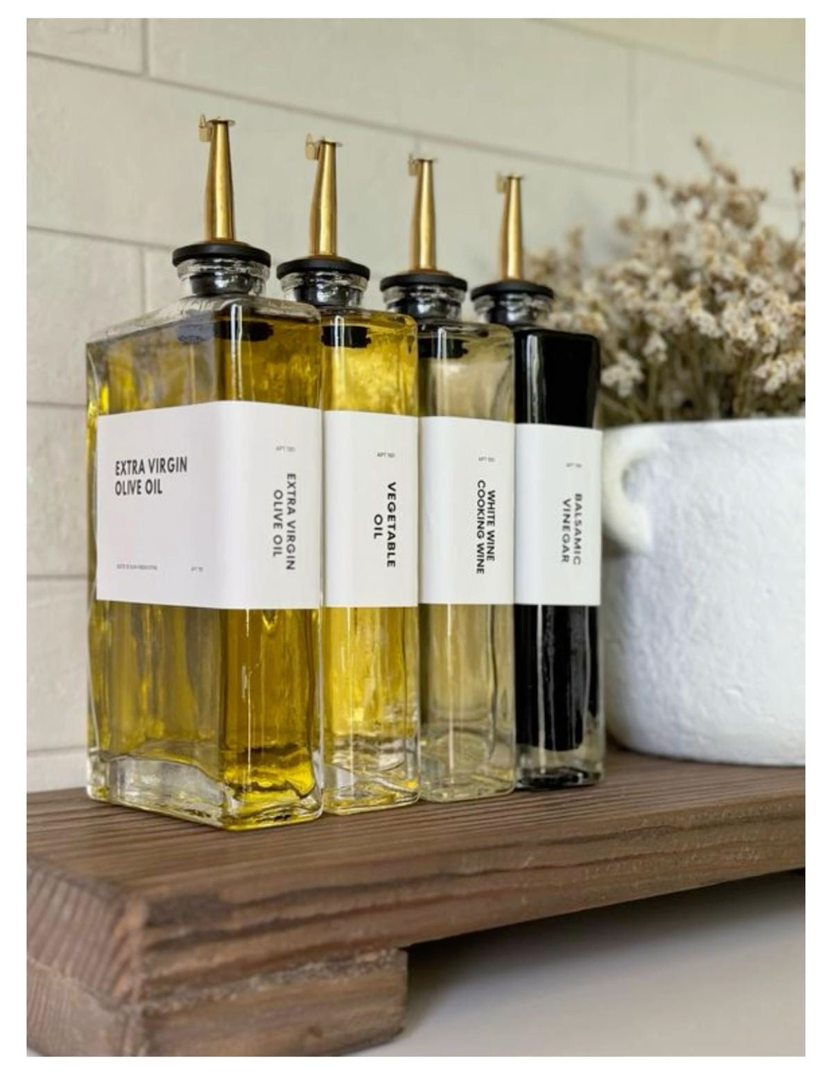 Glass Oil and Vinegar Bottle Set